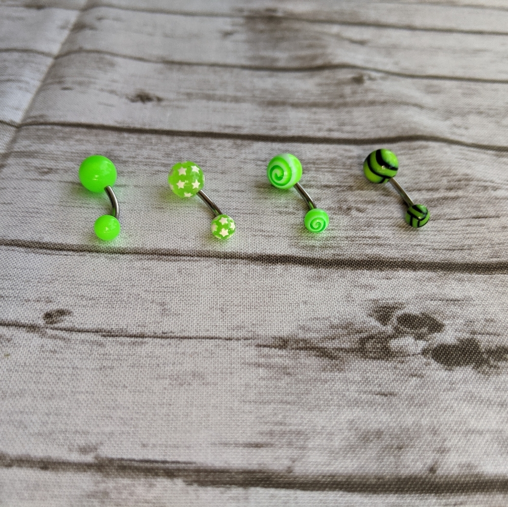 4pc Belly Button Rings - Picture 2 of 4